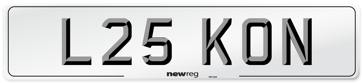 L25 KON Number Plate from New Reg